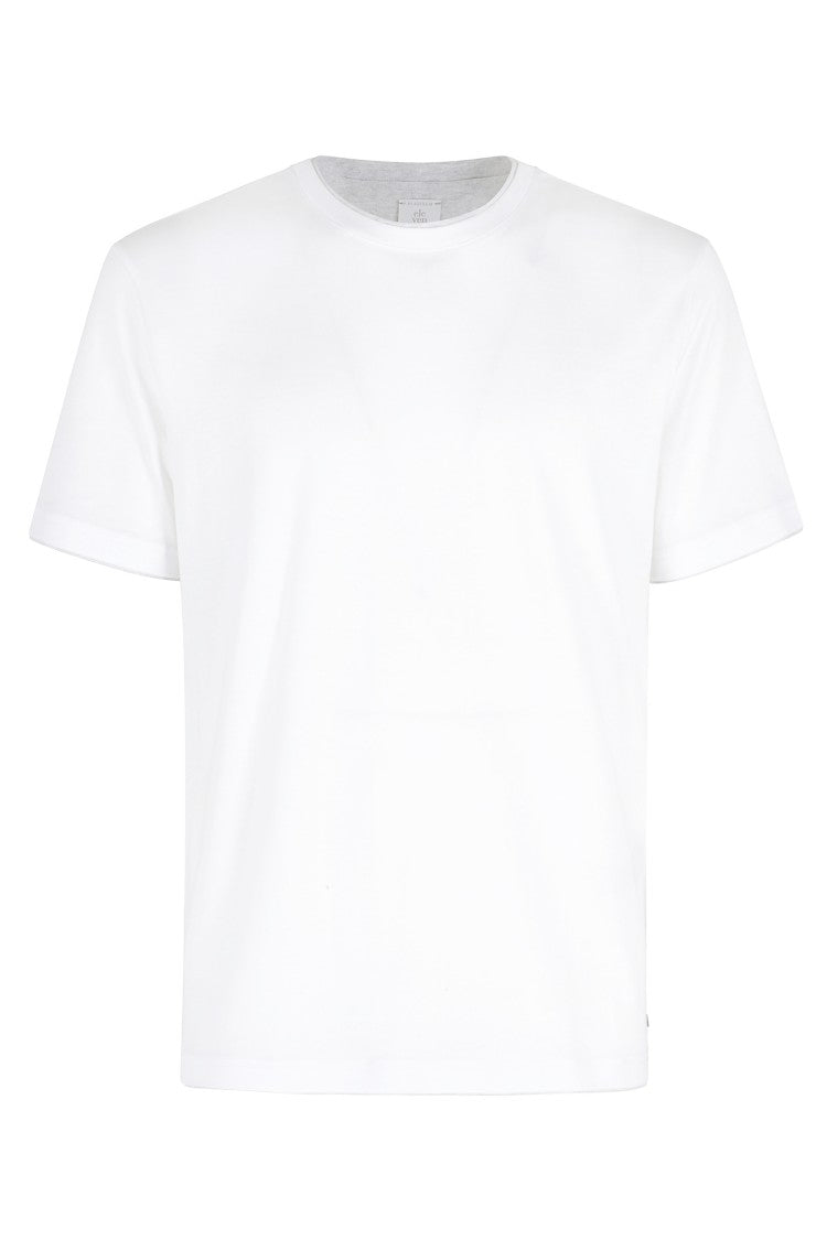 Eleventy White Layered Crewneck Cotton T-Shirt