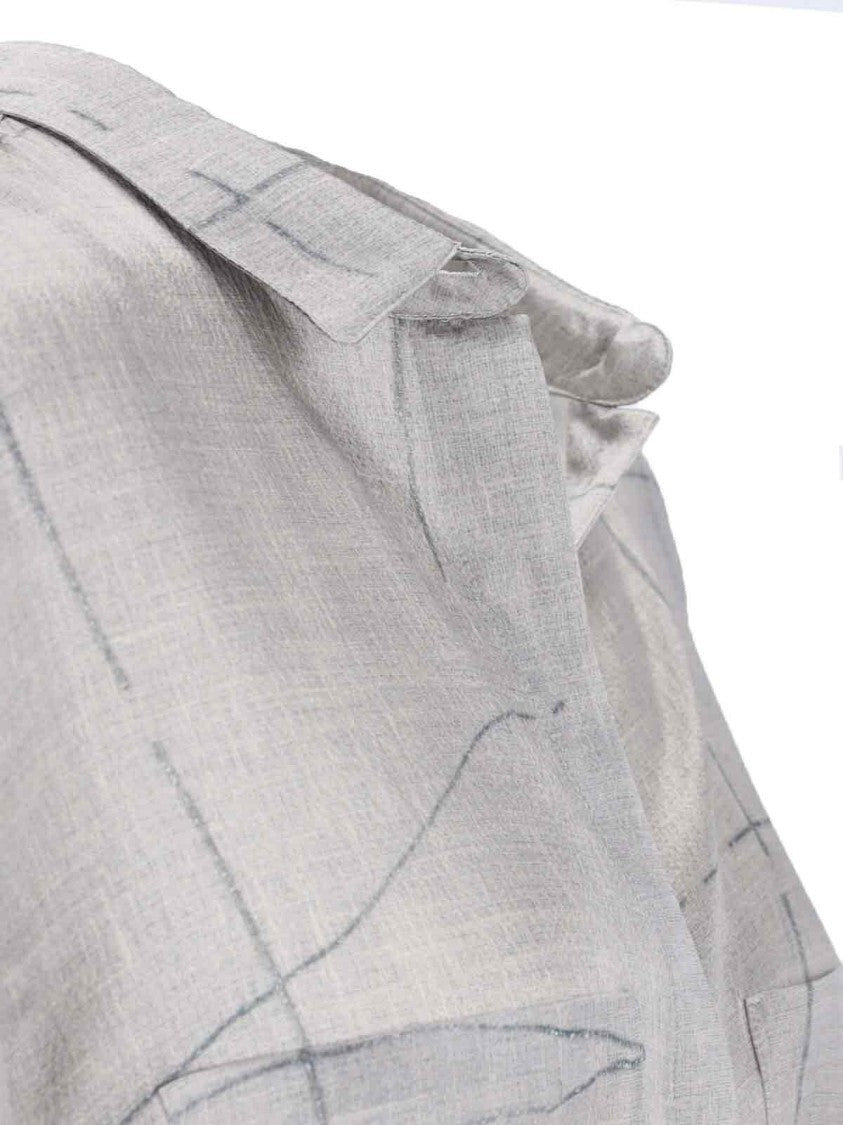 Giorgio Armani Silk Shirt – Grey Stripe