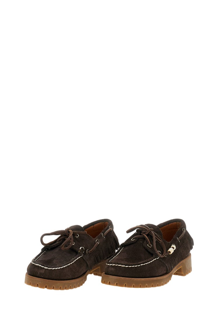 Sebago Handcrafted Waxed Suede Moccasins With Beaded Accents