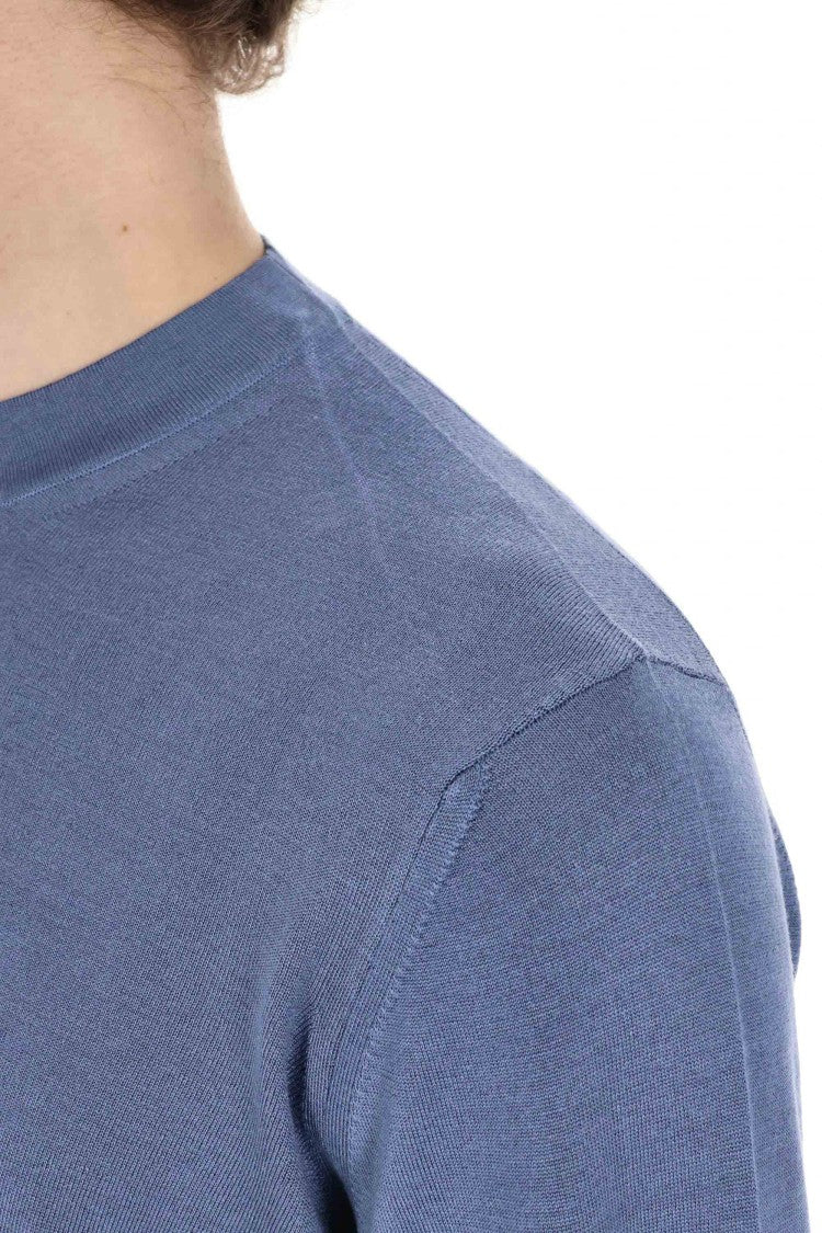 Drumohr Long Sleeve Silk Crewneck Sweater