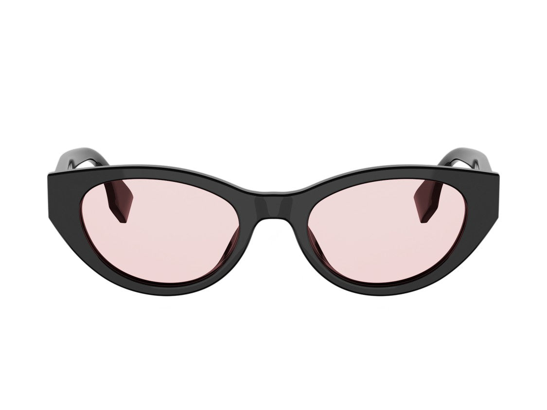 Fendi Glossy Black Fe40209i Bold Cat-Eye Acetate Sunglasses