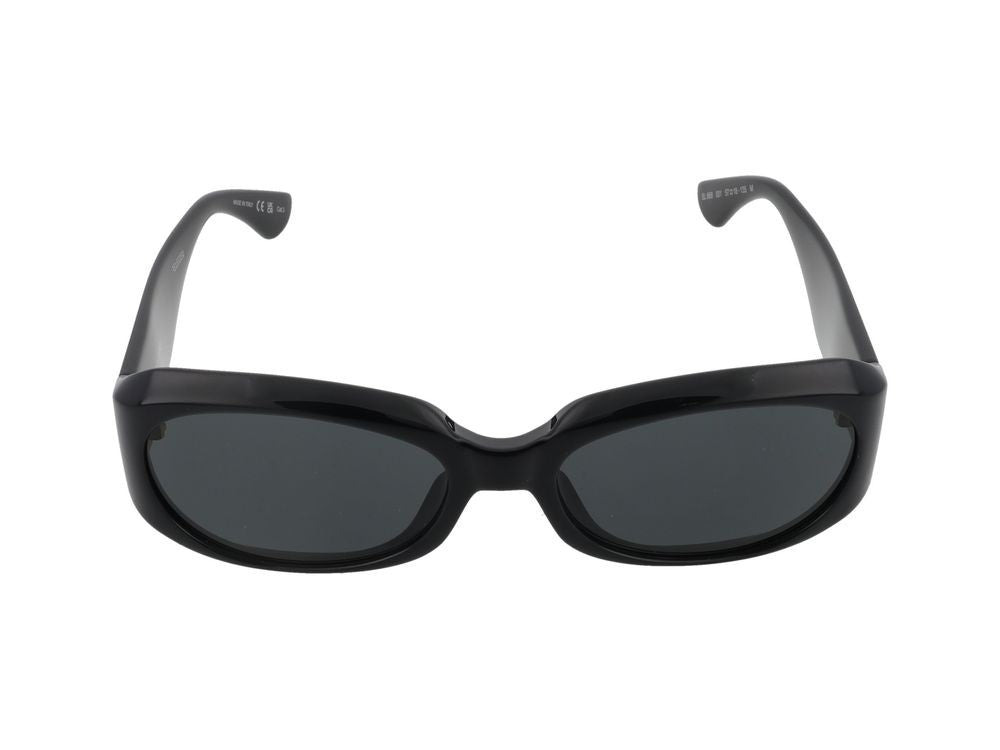 Saint Laurent Oversized Glossy Black Rectangular Sunglasses
