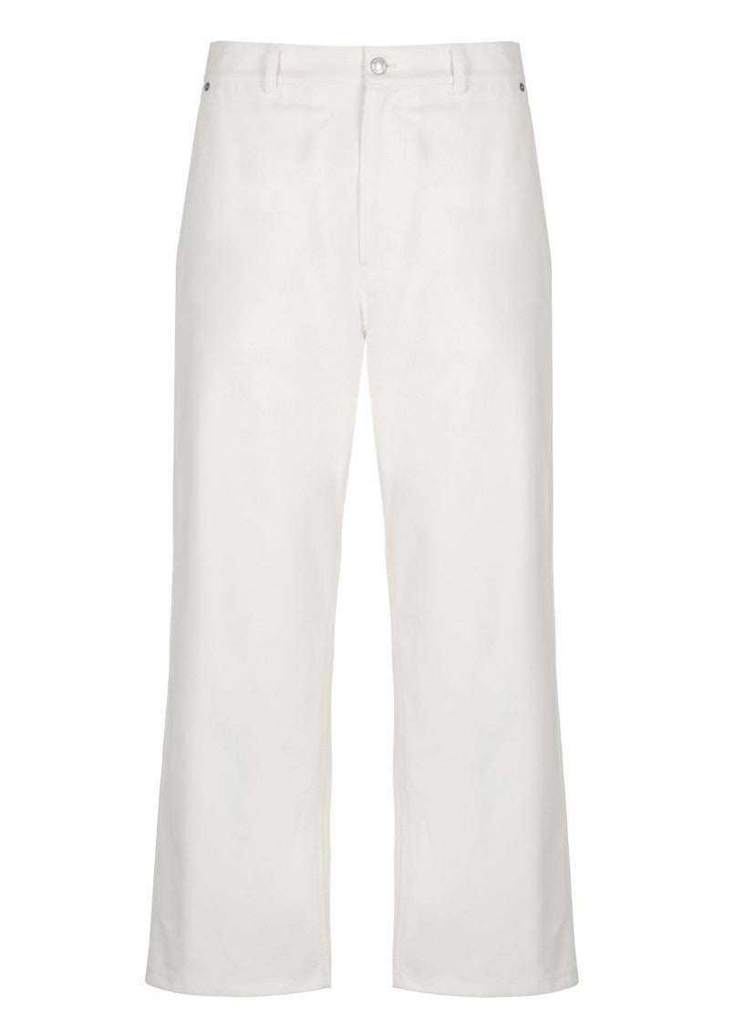 Moschino White Contrast Logo Patches Straight-Leg Jeans