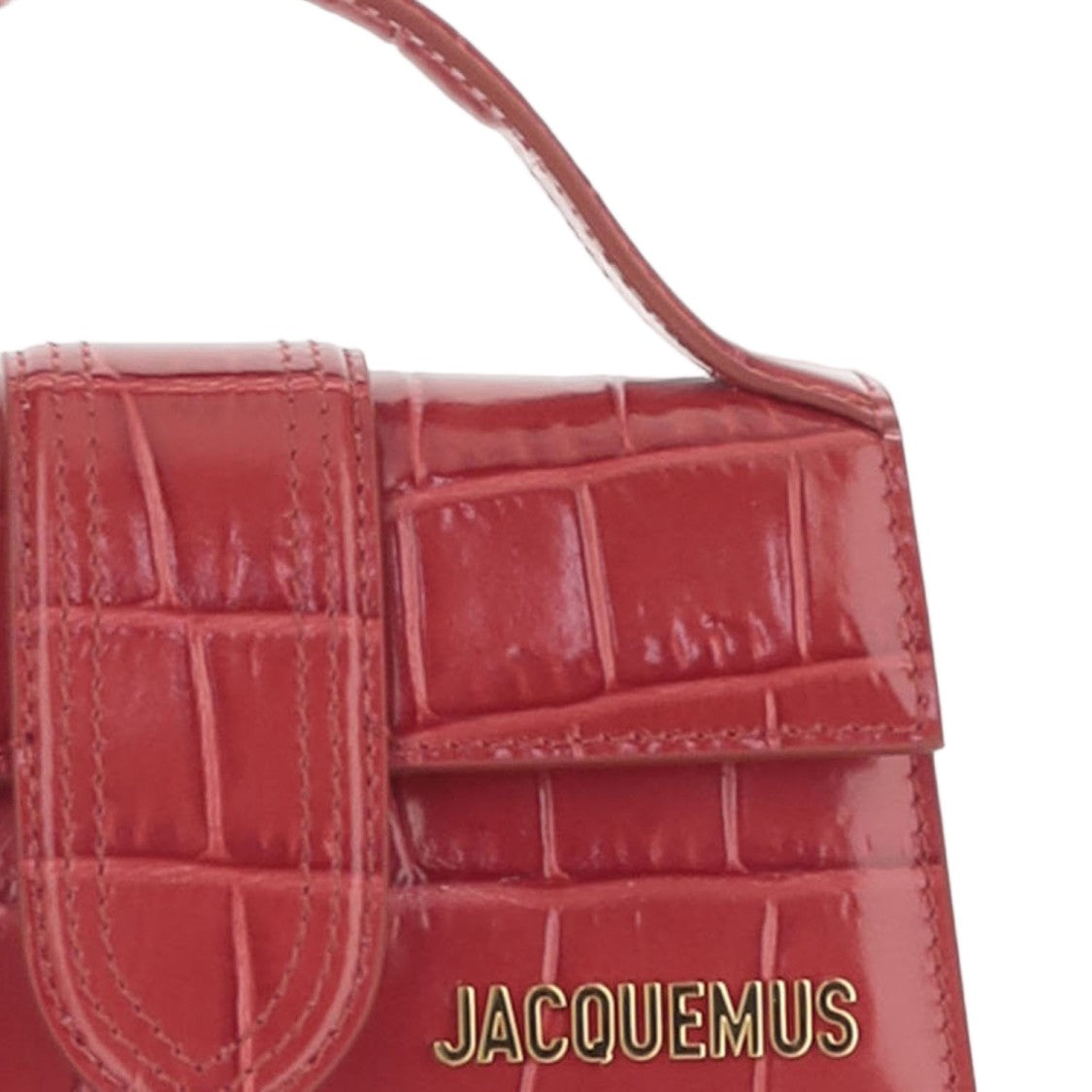 Jacquemus Le Bambino Red Crocodile-Embossed Leather Shoulder Bag