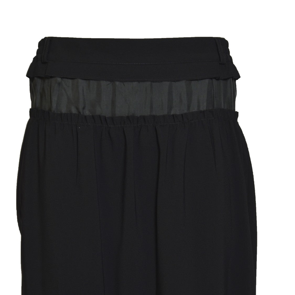 Maison Margiela High-Waisted Midi Skirt With Sheer Panel Detail