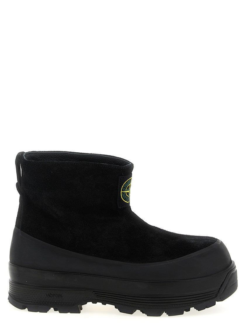 Stone Island Black Suede Ankle Boots