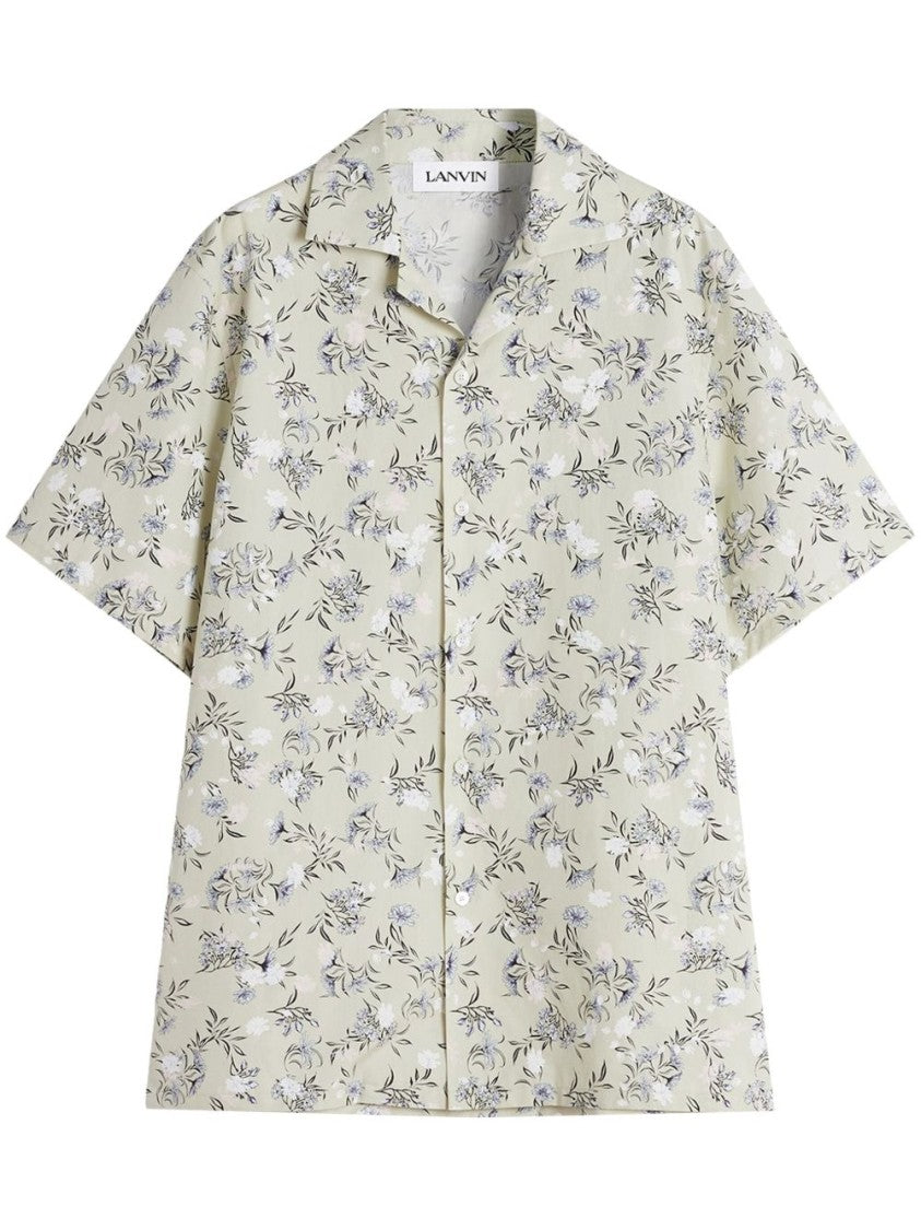 Lanvin Beige Short Sleeve Floral Print Shirt