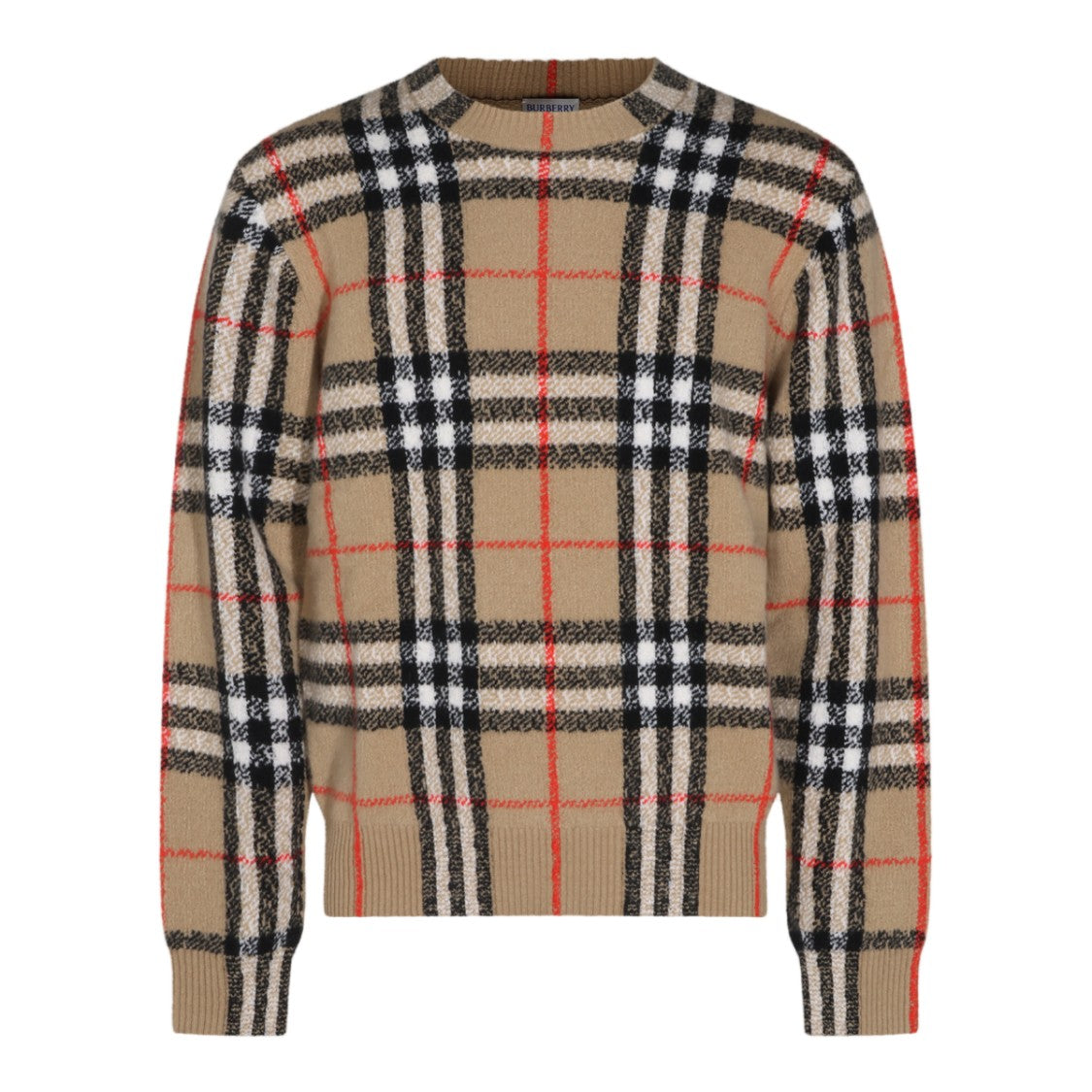 Burberry Checkered Ribbed Knit Sweater