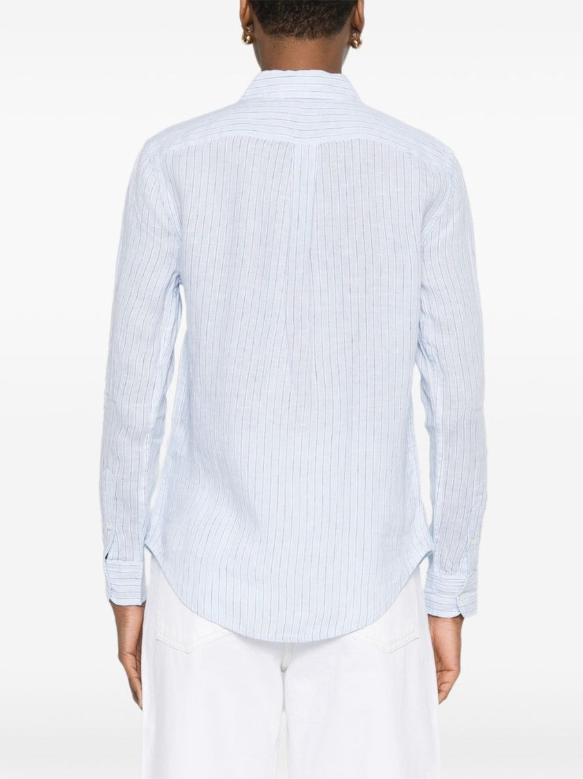 Polo Ralph Lauren Light Blue Vertical Striped Button-Up Shirt