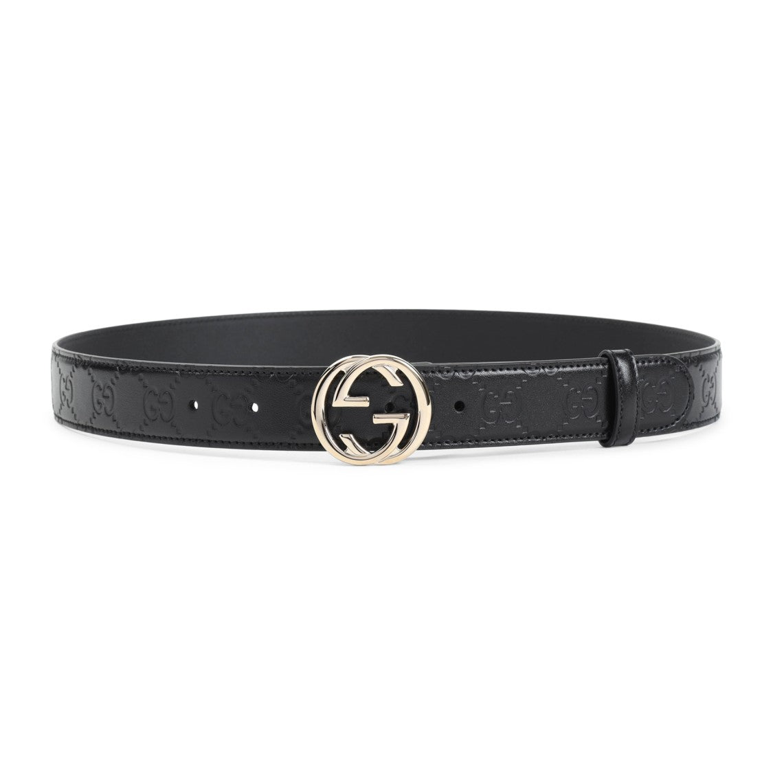 Gucci Black Leather Guccissima 30 Belt