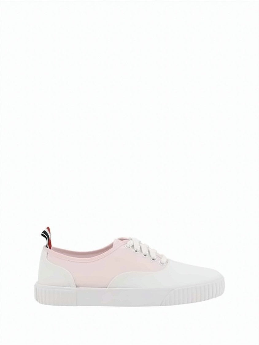 Thom Browne Canvas Low-Top Sneakers With Striped Pull Tab