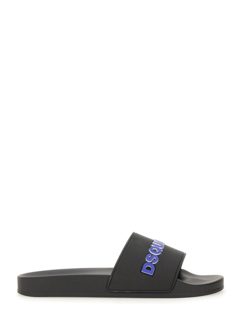 Dsquared2 Black Slides With Bold Logo
