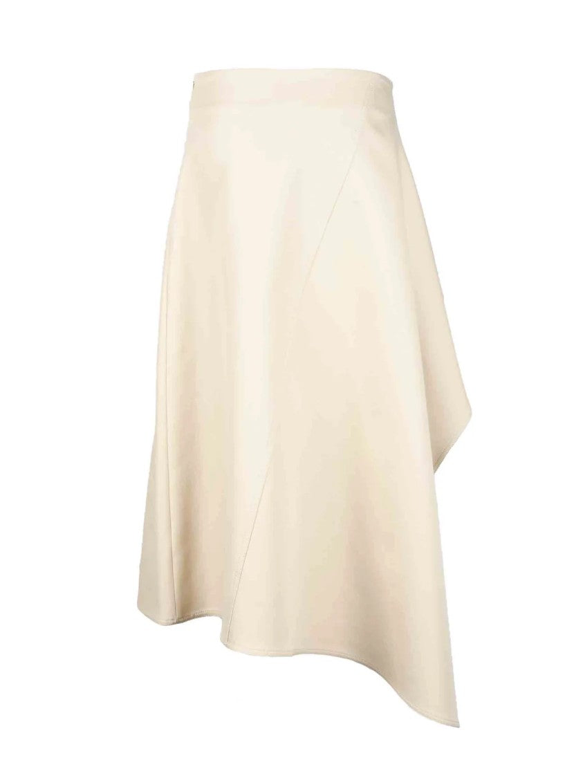 Bottega Veneta Asymmetric Long Skirt With Diagonal Seam Detail