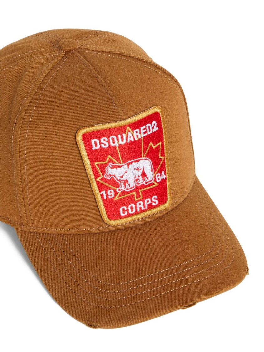 Dsquared2 Brown Cap With Embroidered Logo Patch