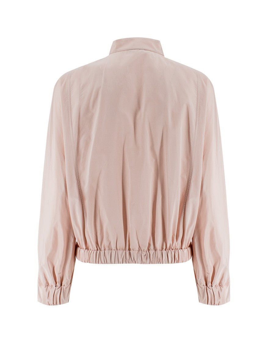 Kiton Rose Bomber Jacket In Cotton-Silk Blend