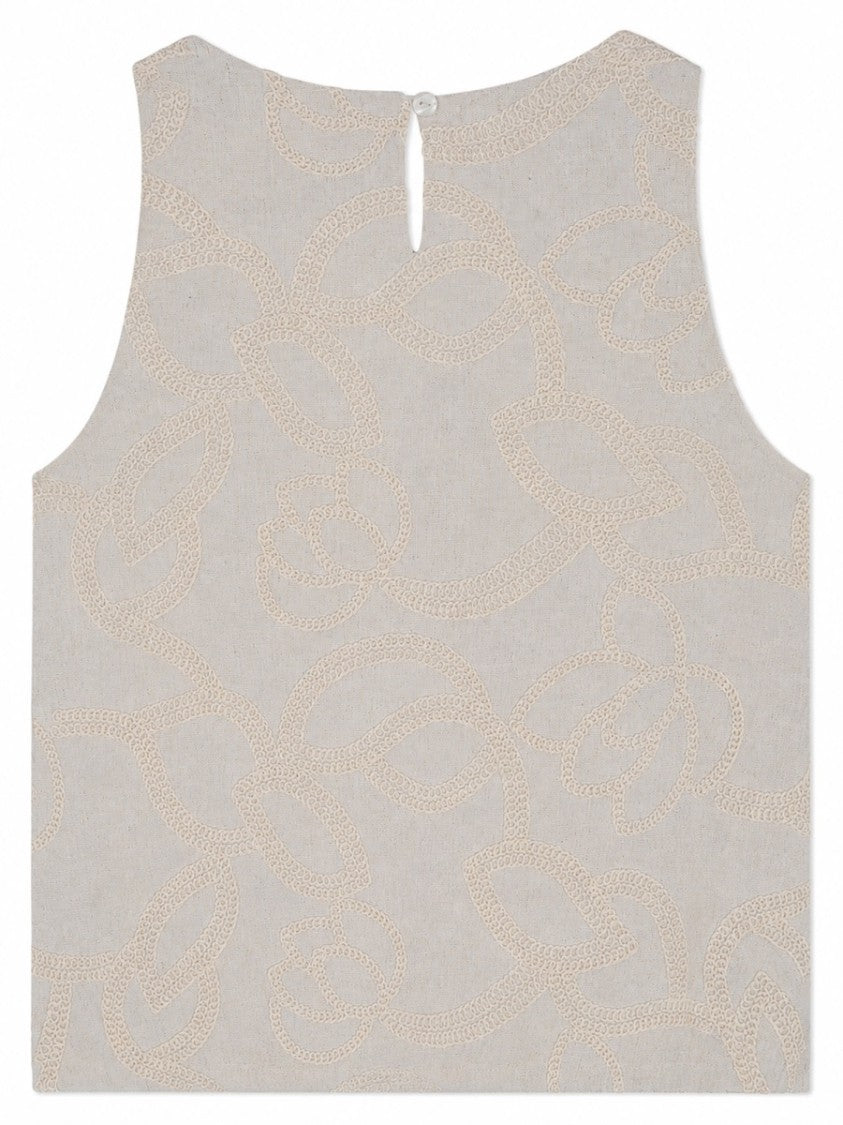 Oscar The Collection Sleeveless Tita Top With Subtle Keyhole Closure