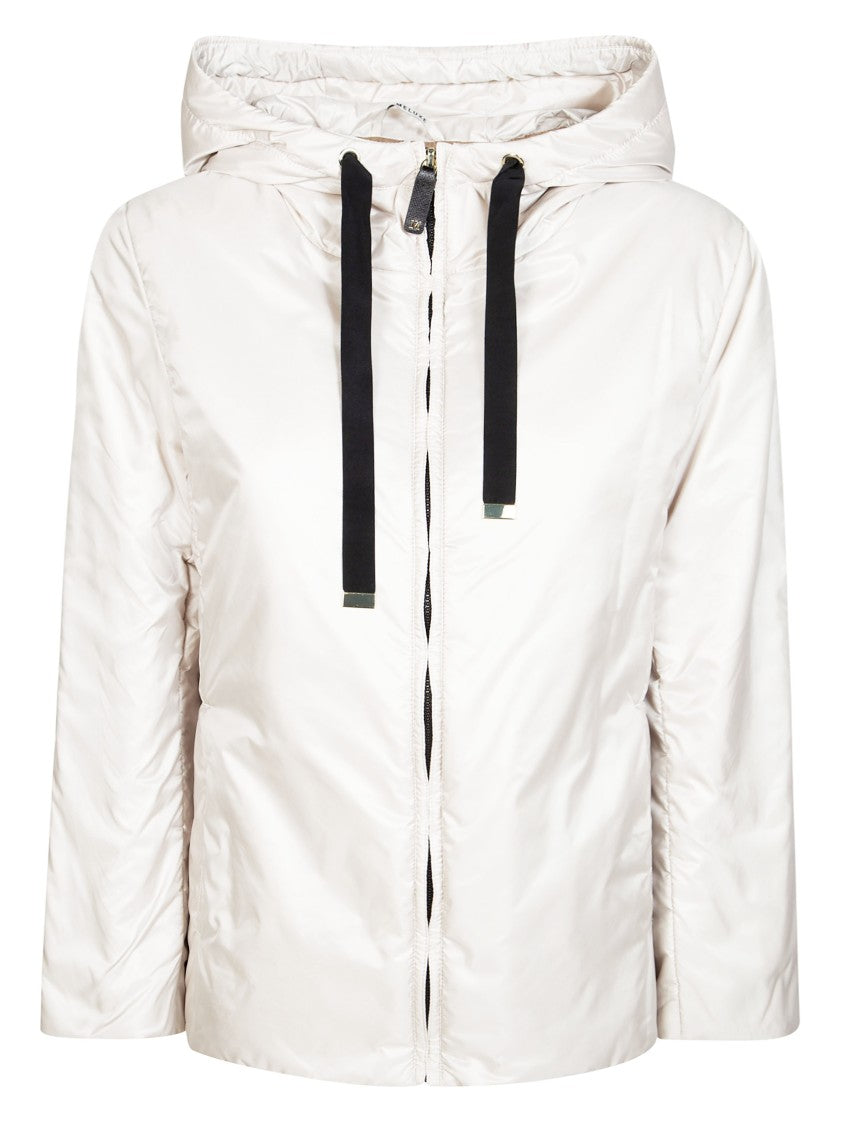 Max Mara White Greenh Hooded Short Padded Jacket