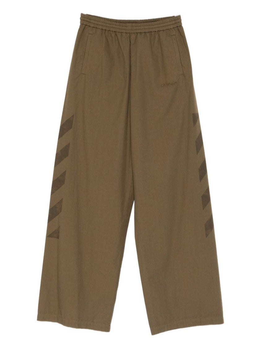 Off-White Tailored Neutrals Trousers With Straight Leg