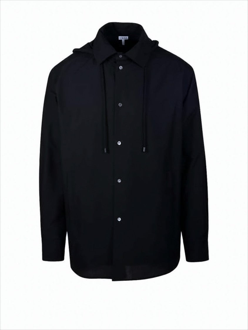 Loewe Relaxed-Fit Black Cotton Jacket With Hood