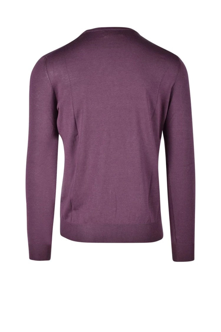 Ferrante Royal Red Red Crewneck Silk-Blend Sweater