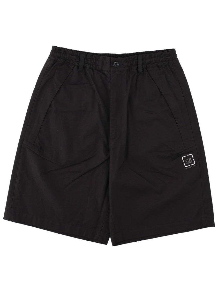 C.P. Company Black Metropolis Elastic Waistband Cotton Shorts