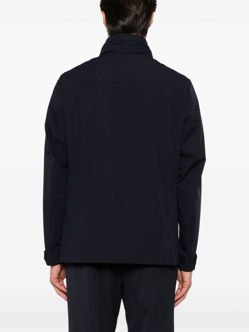 Fay Functional Navy Blue Hooded Jacket