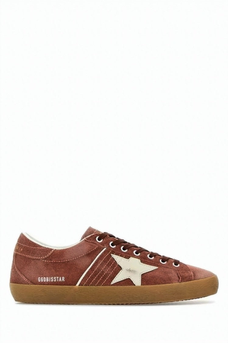 Golden Goose Brown Suede Low-Top Sneakers With Star Accent