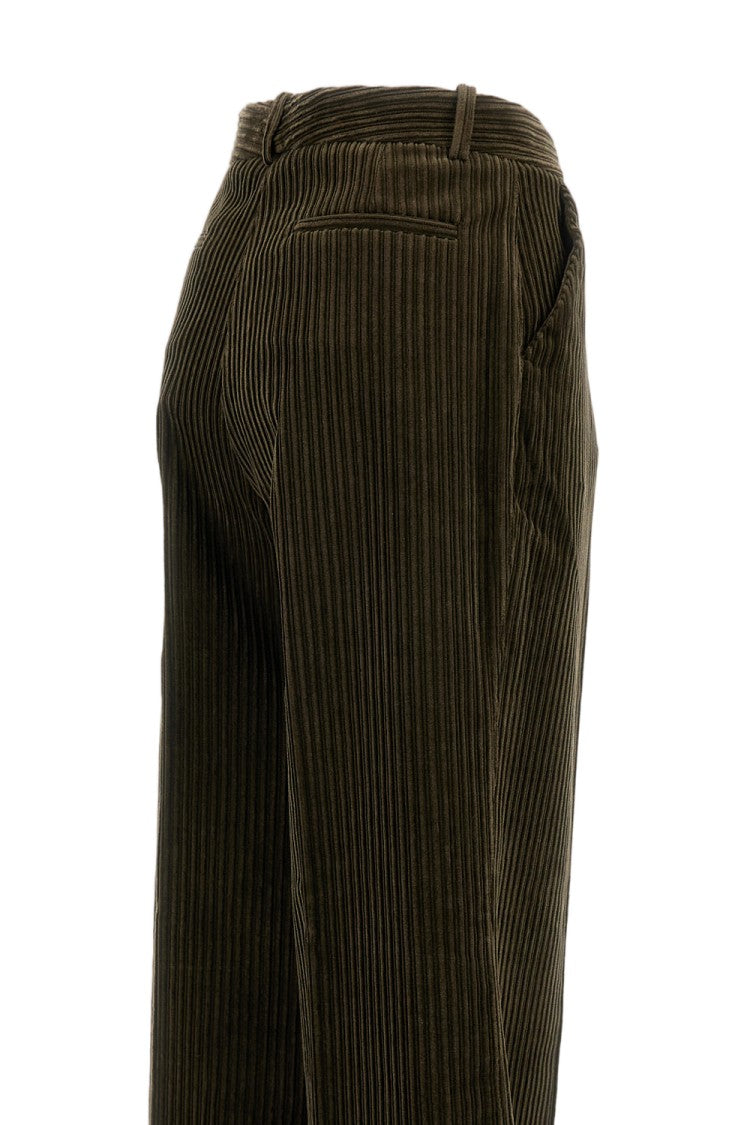 Parosh Textured Corduroy Trousers With Belt Loops