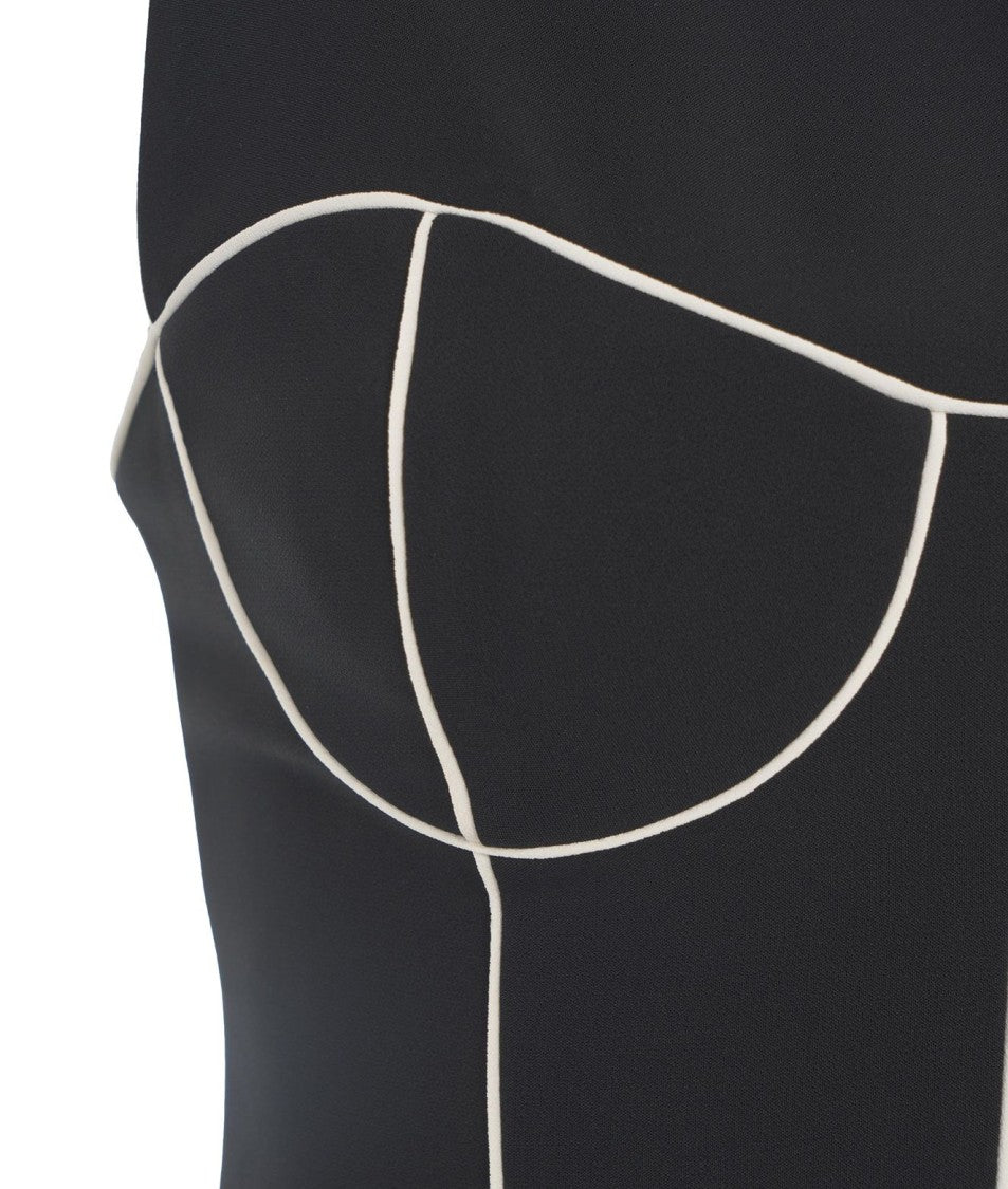 Elisabetta Franchi Sheath Dress With Logo Pendant