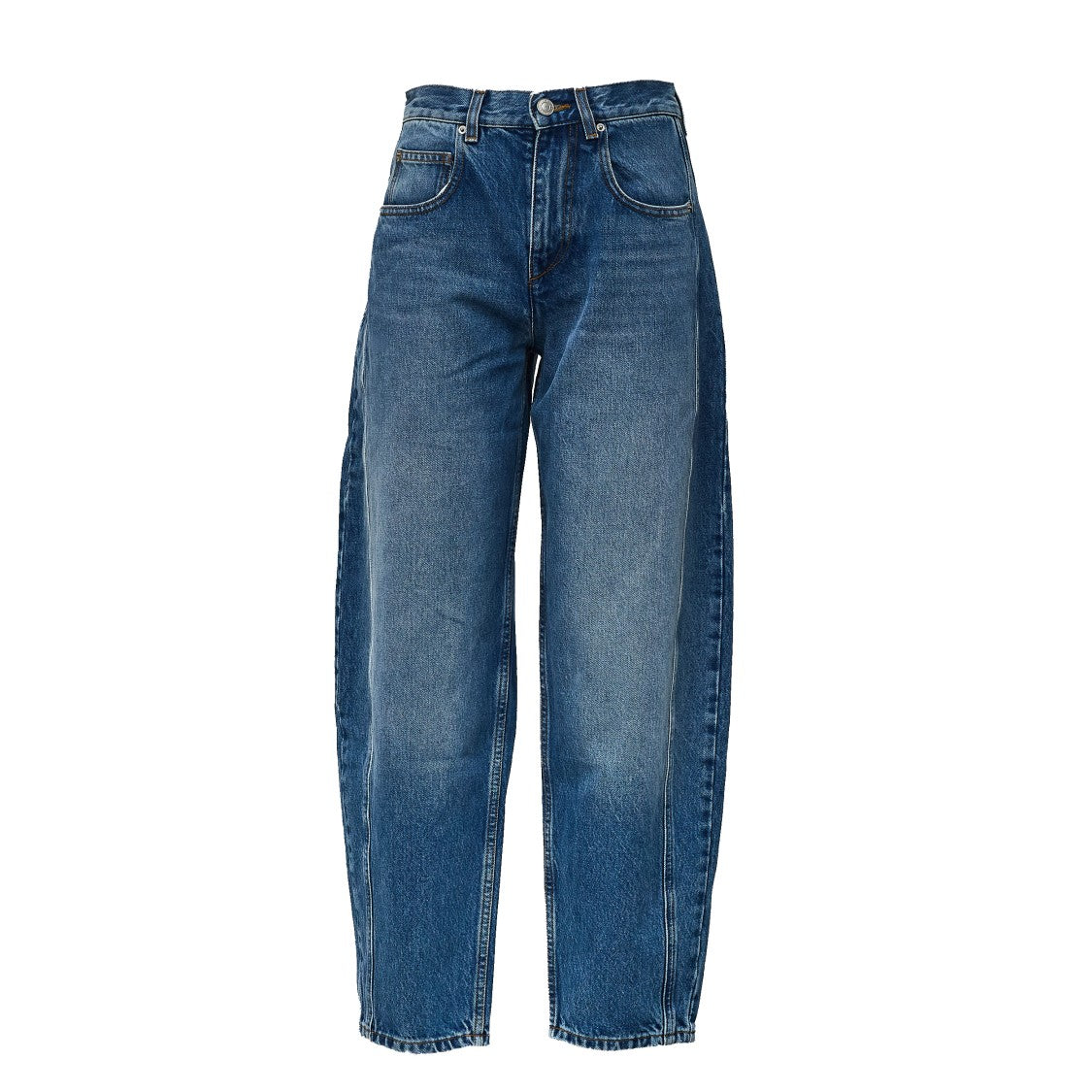 Isabel Marant Timeless Denim Pants With Barrel Cut And Concealed Closure