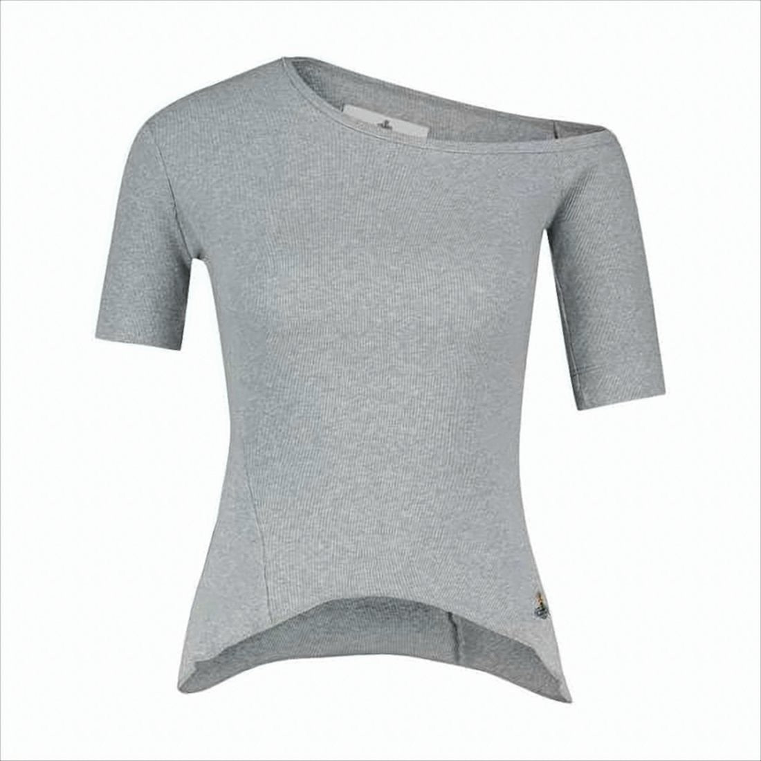 Vivienne Westwood Ribbed Short-Sleeved Top With Unique Hemline