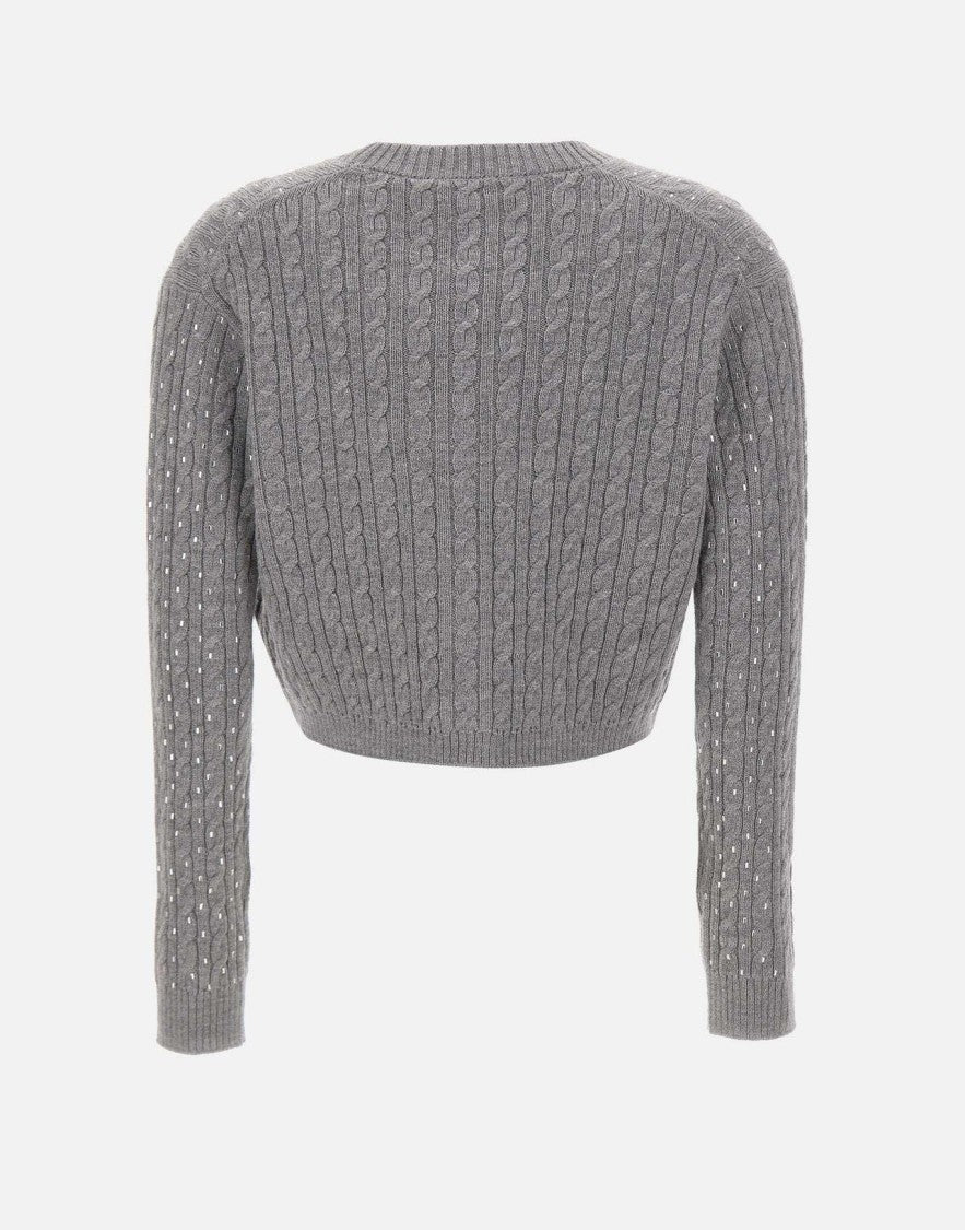 Max Mara Classic Cable Knit Cardigan With V-Neckline