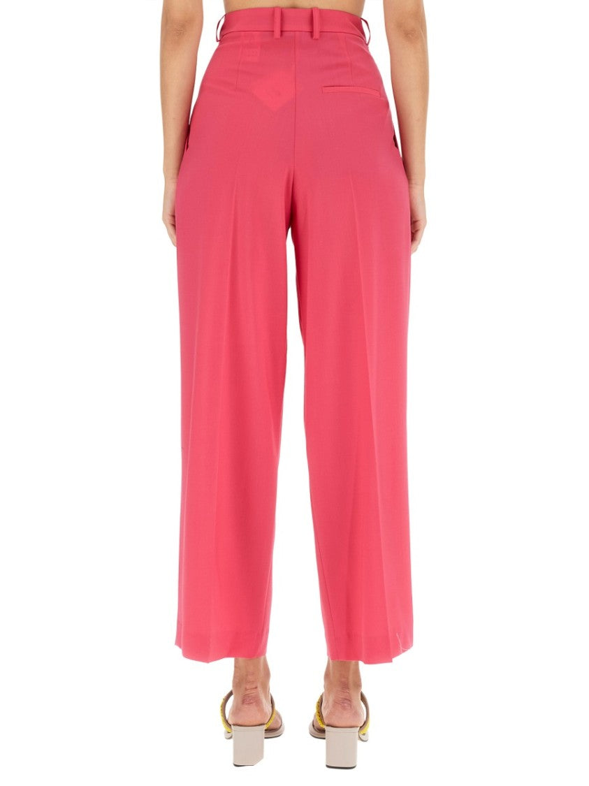 Alysi High-Waisted Wool Pants With Pleated Front