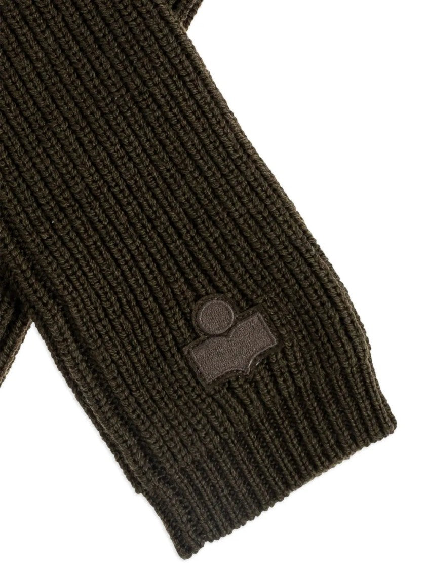 Isabel Marant Ribbed Logo-Patch Gloves