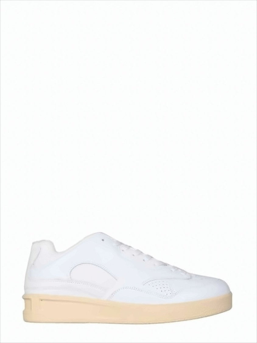 Jil Sander Minimalist Low-Top Sneakers With Perforated Leather Design