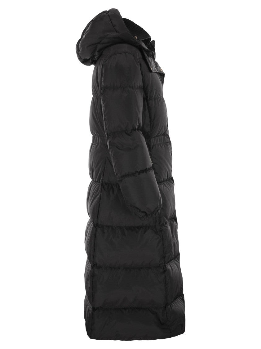 Moncler Chamer Long Down Jacket With Hood