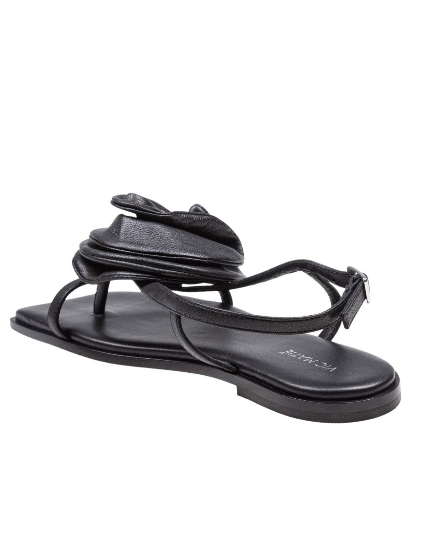 Vic Matié Square Open Sandal In Leather