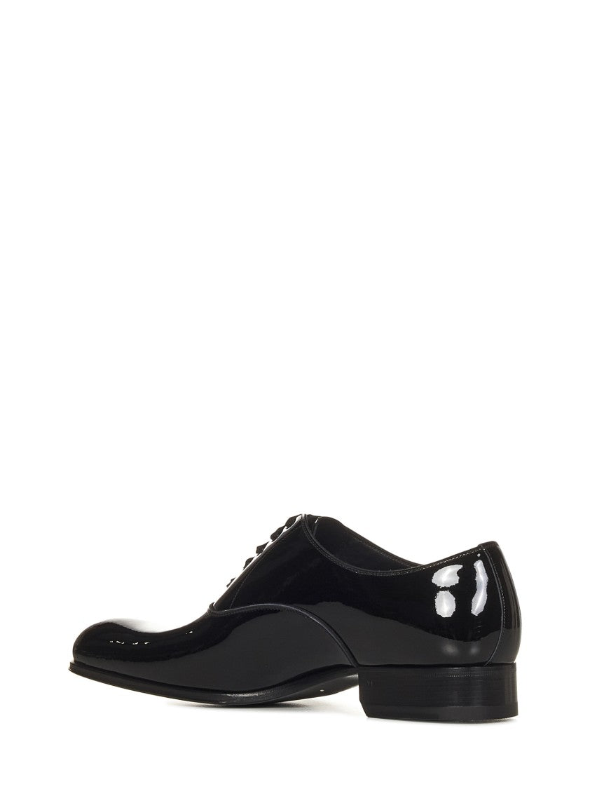 Tom Ford Black Calf Leather Laced Shoes