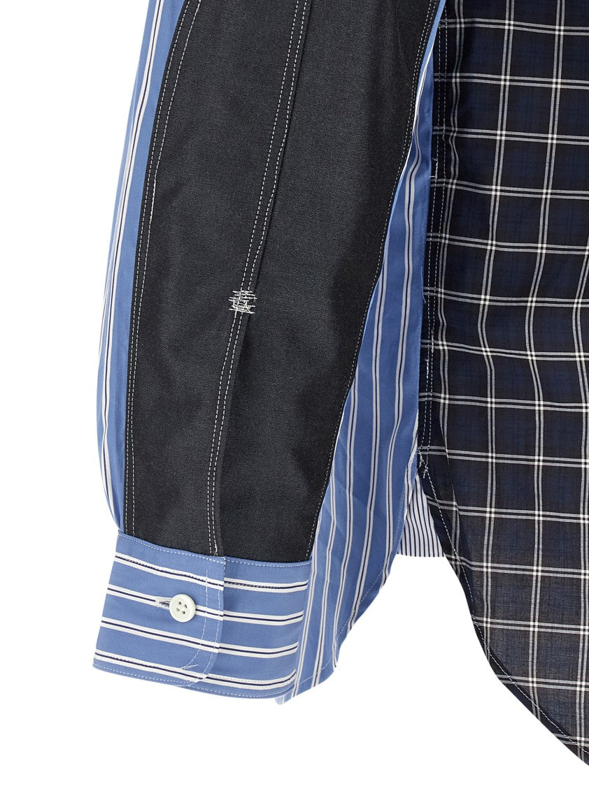 Junya Watanabe Patchwork Cotton Poplin Shirt With Contrasting Patterns