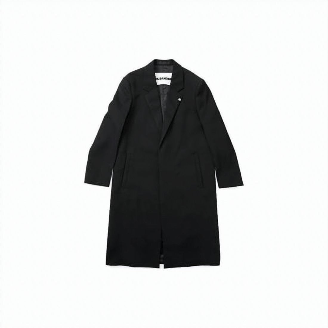 Jil Sander Minimalist Black Wool Tailored Coat
