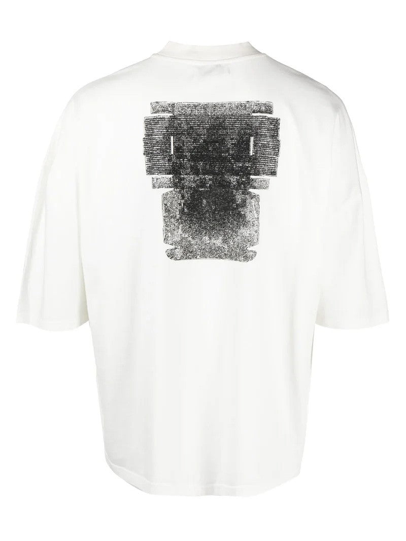 Henrik Vibskov Abstract Pattern Ecru Tee With Crew Neck