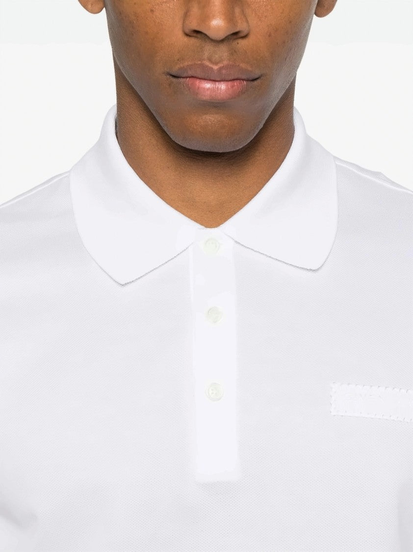 Givenchy White Short-Sleeve Polo Shirt With Button Fastening And Chest Pocket