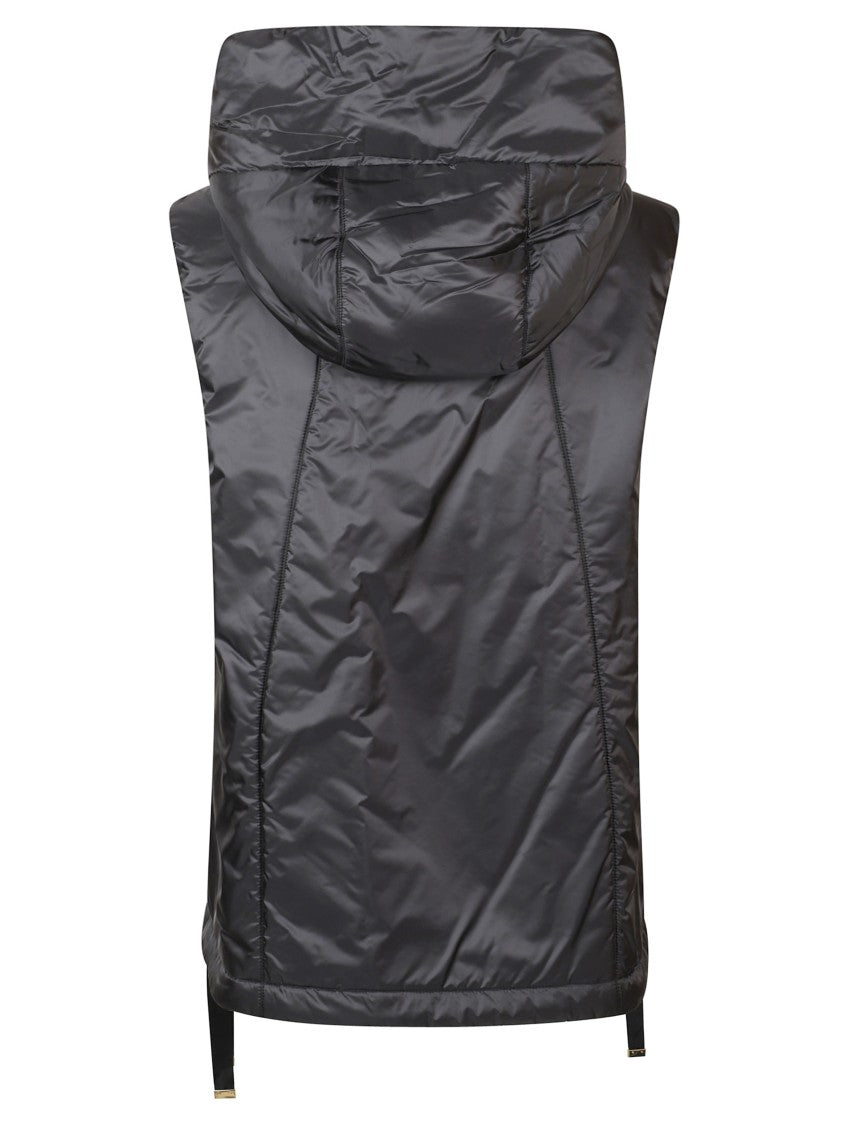 Max Mara Hooded Black Jacket With Streamlined Silhouette