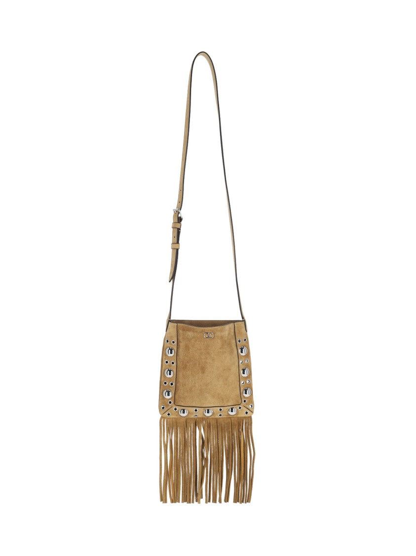 Valentino Garavani "Nellcôte" Small Shoulder Bag Beige