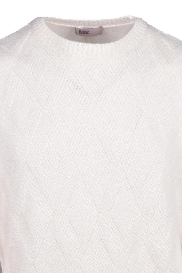 Herno Resort Crew Neck Cashmere Sweater - White