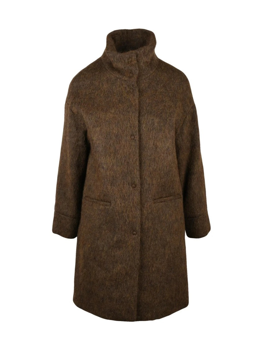 Oliver Horigamy Brown Virgin Wool-Blend Coat