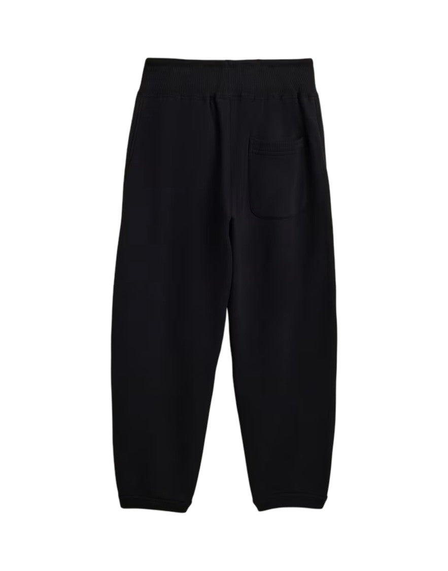 Y-3 Relaxed Fit Black Track Pants With Graphic Print And Zippered Pockets