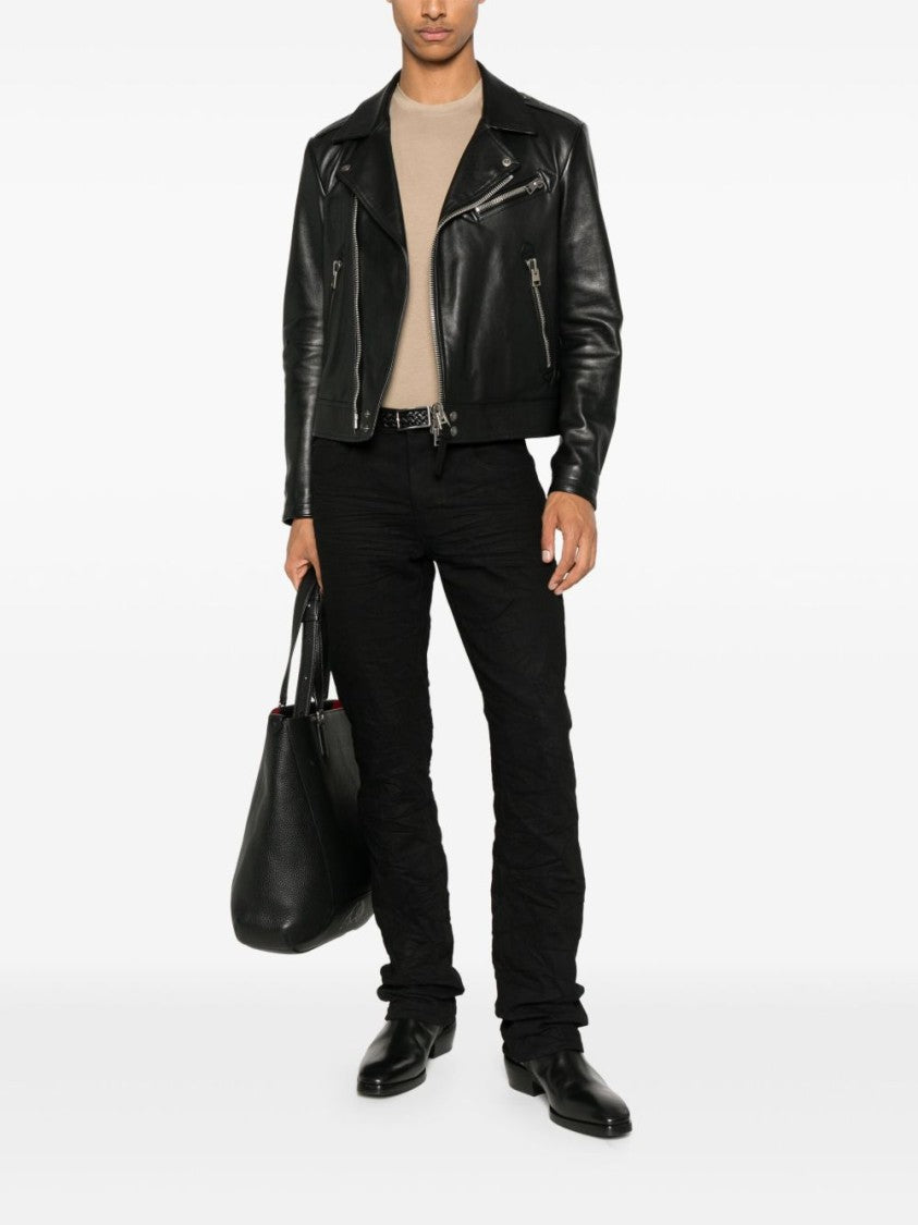 Tom Ford Beige Crewneck T-Shirt With Logo Embroidery