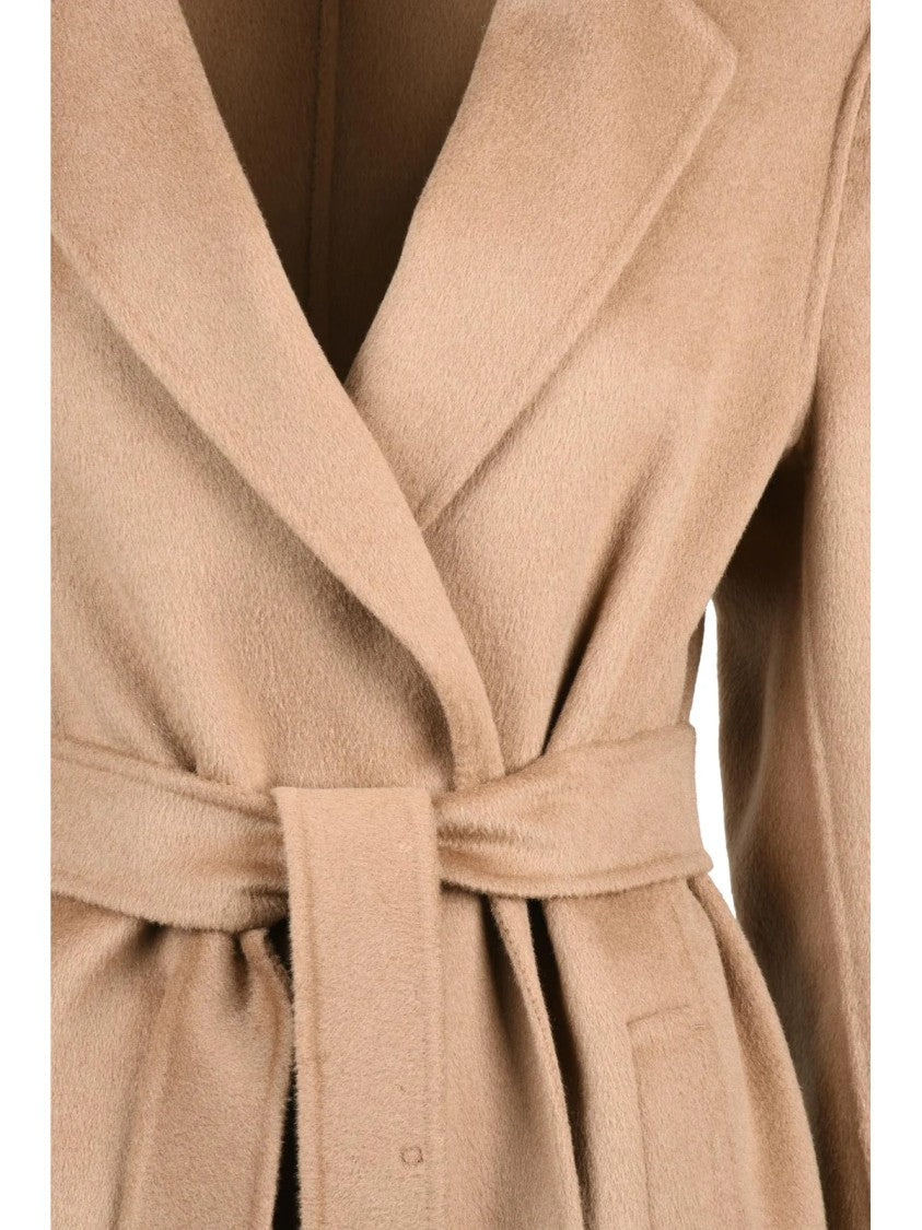 Max Mara Beige Virgin Wool Belted Park Coat