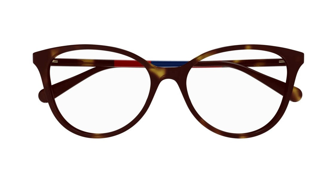 Gucci Havana Large Rounded Acetate Eyeglasses